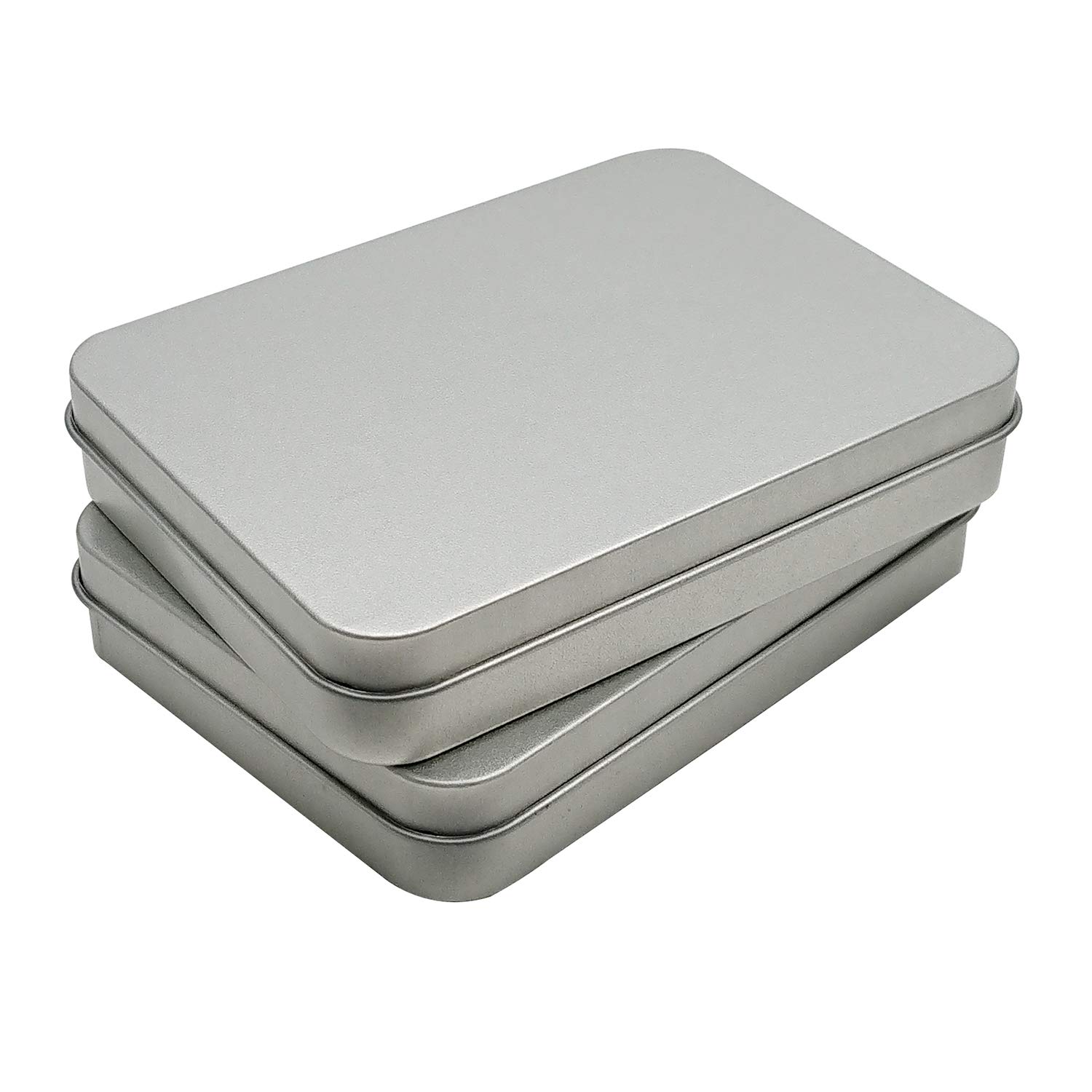 12 Pack Small Metal Hinged Tin Box Containers with Lids - 4.5x3.3x0.9 Inch Mini Portable Storage Tins for Home, Office, Craft & Jewelry Organization | Empty Metal Boxes for DIY, Travel & Gift Packaging