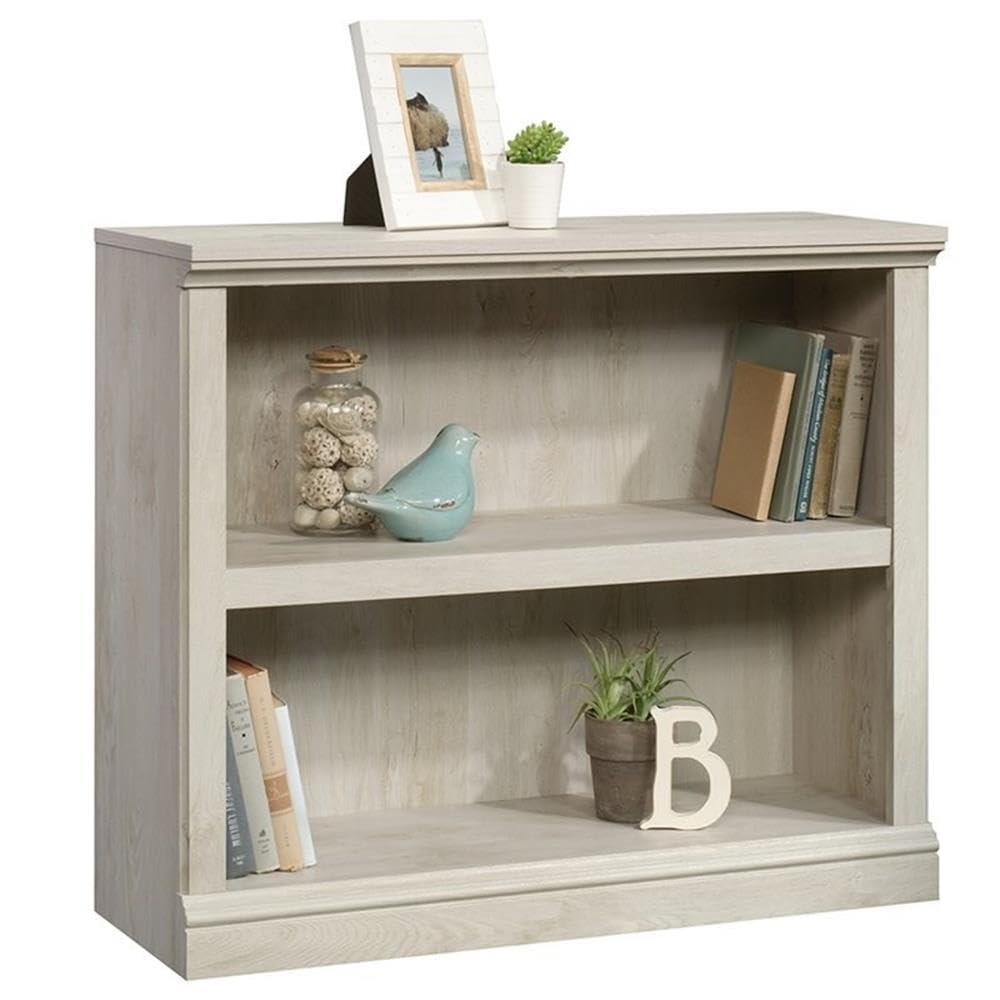 Pemberly Row 2 Shelf Bookcase in Chalked Chestnut - Rustic Wooden Bookshelf for Living Room, Bedroom & Office Storage - Perfect for Organizing Books, Decor & Essentials