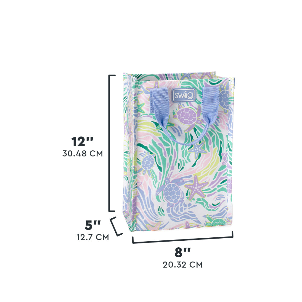 Eco-Friendly Sea Swirl Reusable Gift Bags - Tall Size for Birthdays, Weddings & Holidays | Sustainable Fabric Gift Wrap Alternative