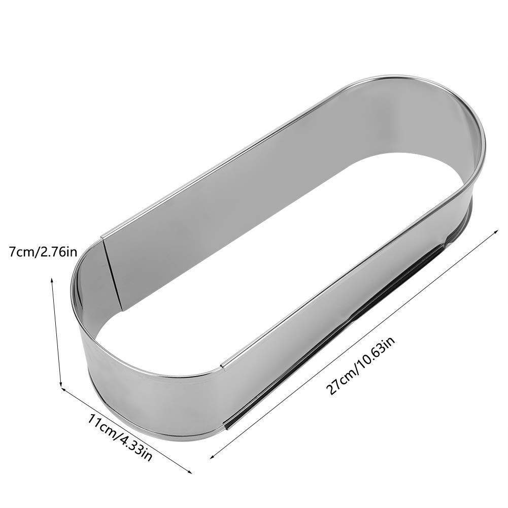 Premium Stainless Steel Long Oval Cake Mold - Retractable Mousse Cake Pan for Baking Pastry, Dessert & DIY Cakes | Professional Kitchen Baking Supplies for Home Bakers & Pastry Chefs | Perfect for Birthday Cakes, Wedding Desserts & Party Treats