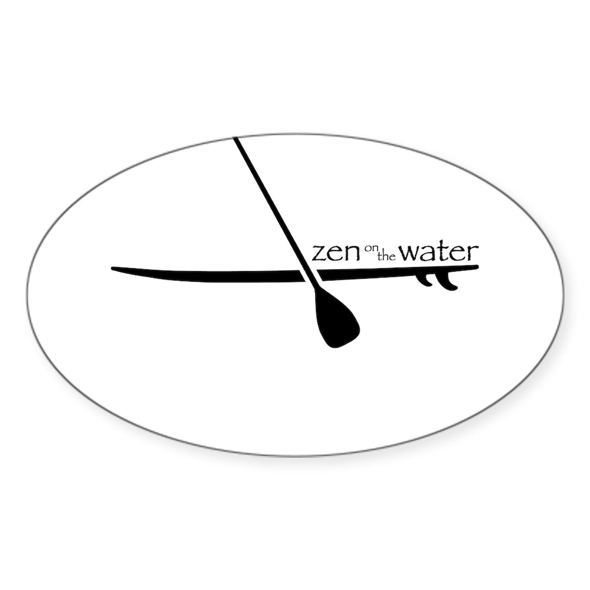 Zen On The Water Oval Car Bumper Sticker - Perfect for Yoga Lovers