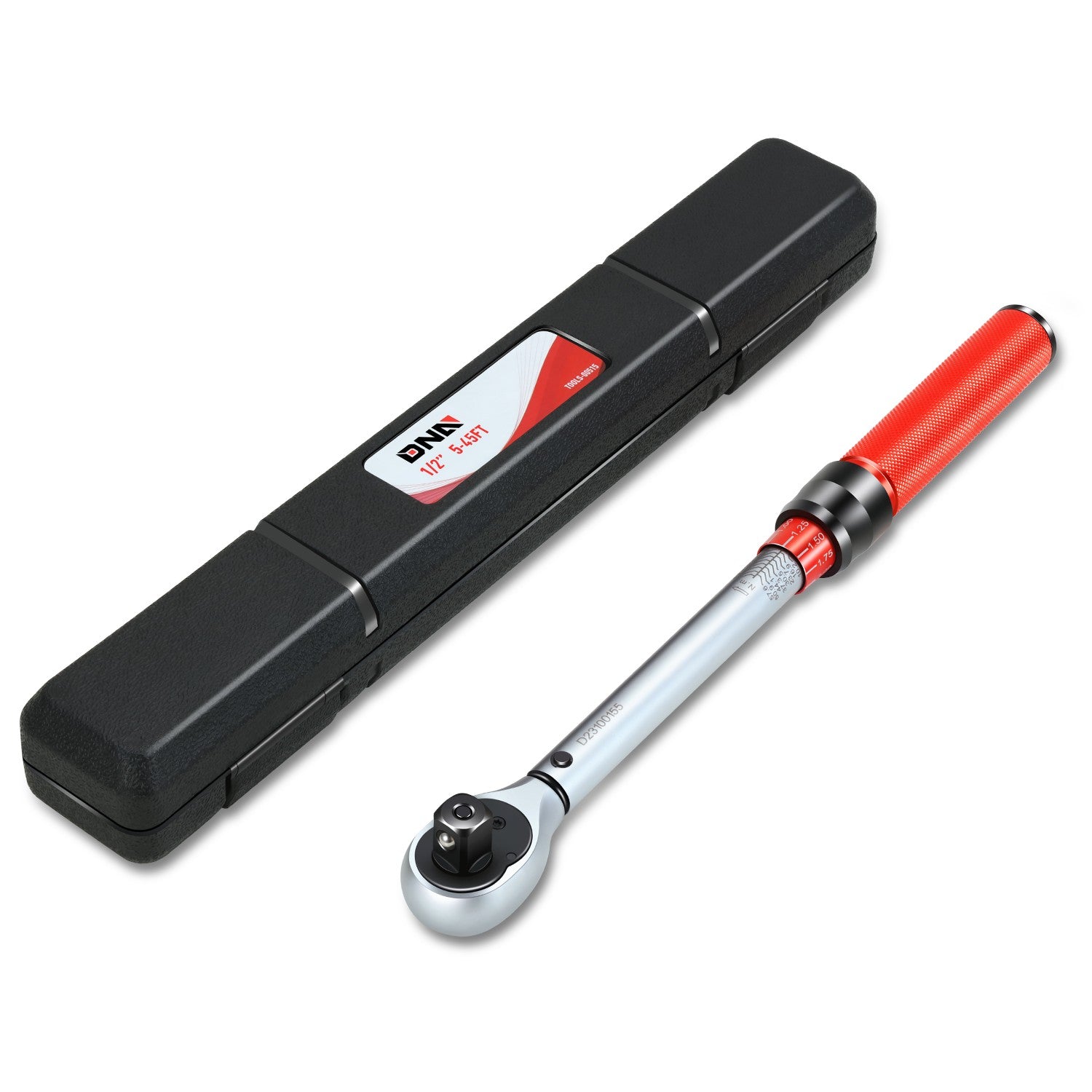 1/2 Inch Drive Click Torque Wrench 5-45 FT LB / 6.78-61 NM - Perfect for Automotive Repair, Bike Maintenance & DIY Projects