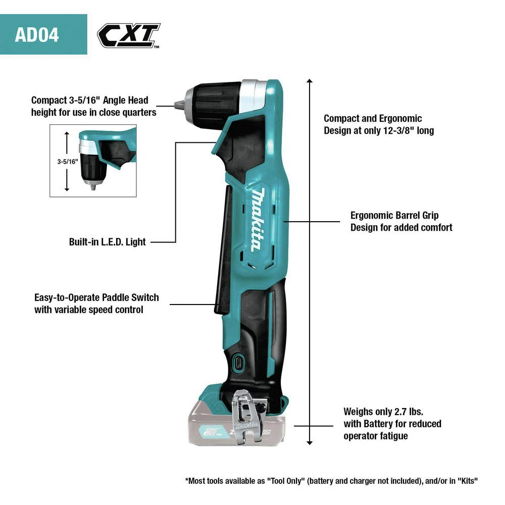 Makita AD04Z 12V Max CXT Lithium-Ion 3/8