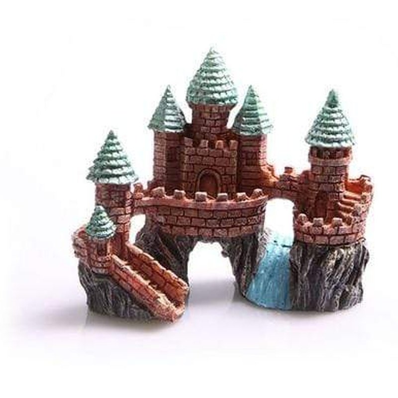 Aqua One Castle On The Rock With River - Premium Aquarium Decoration for Fish Tank, Stunning Underwater Castle Decor with River Design - Perfect for Freshwater & Saltwater Tanks, Enhances Fish Habitat & Aquascaping