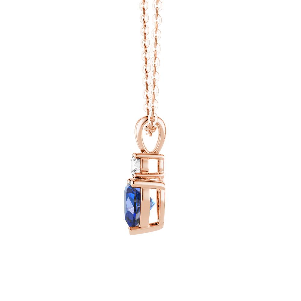 1.8 Carat Heart-Shaped Blue Sapphire Solitaire Pendant with White Sapphire Accents - Elegant Jewelry Gift for Valentine's Day, Anniversary & Special Occasions