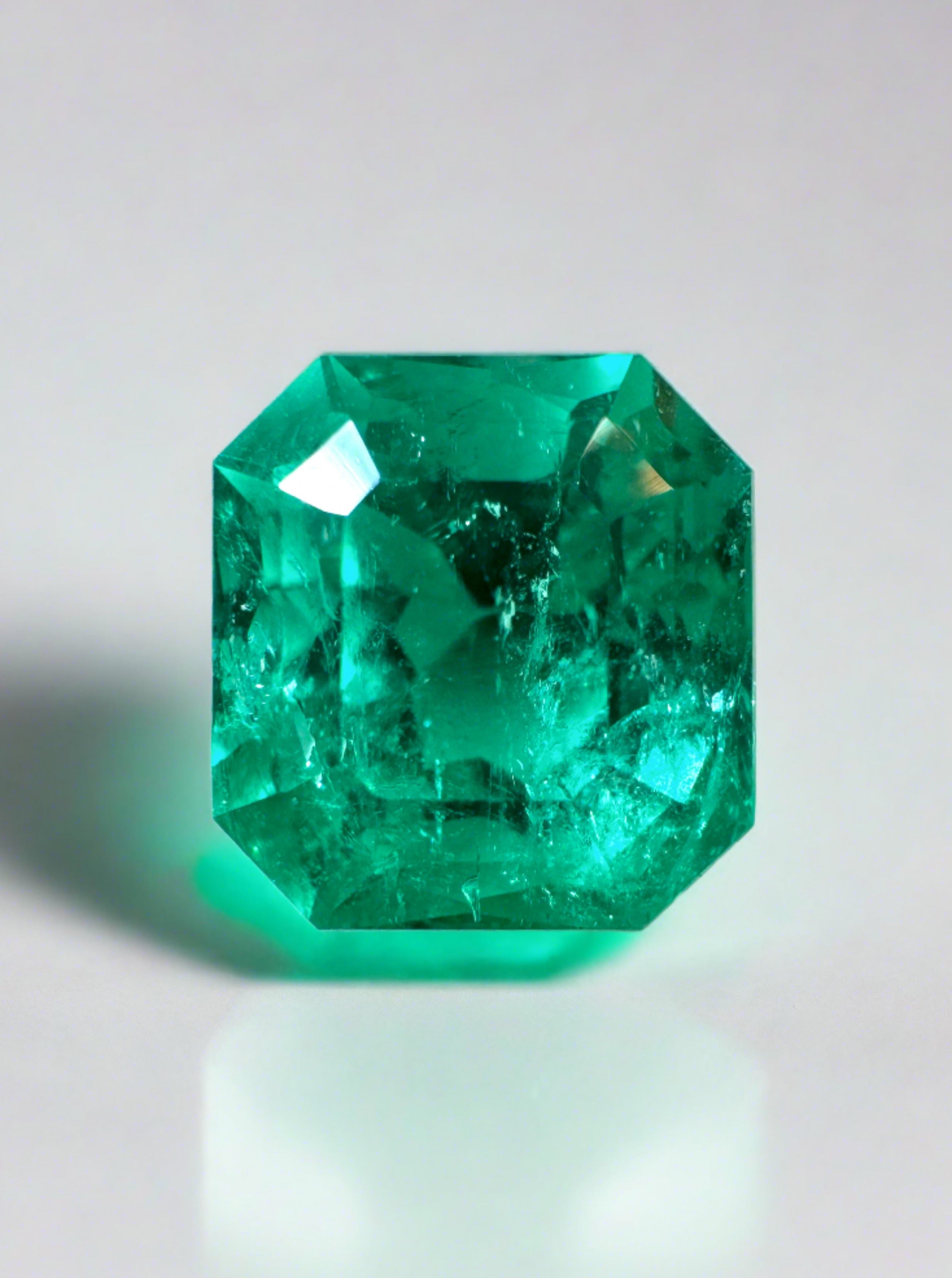 2.98 Carat Vivid Green Natural Loose Colombian Emerald - Asscher Cut Gemstone for Jewelry Making, Engagement Rings & Luxury Gifts | GLOWING Brilliance & Premium Quality