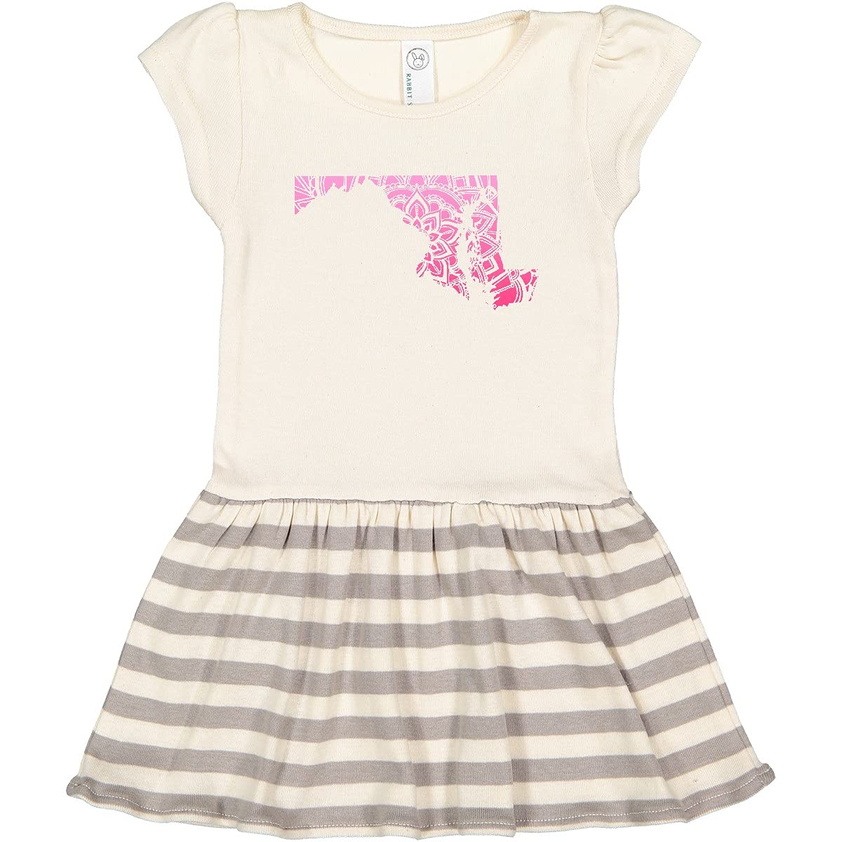 Inktastic Maryland Silhouette Mandala Toddler Dress - Cute Baby Girl Outfit for Casual Wear, Playdates & Family Photos | Soft Cotton Comfort for Ages 2-4T