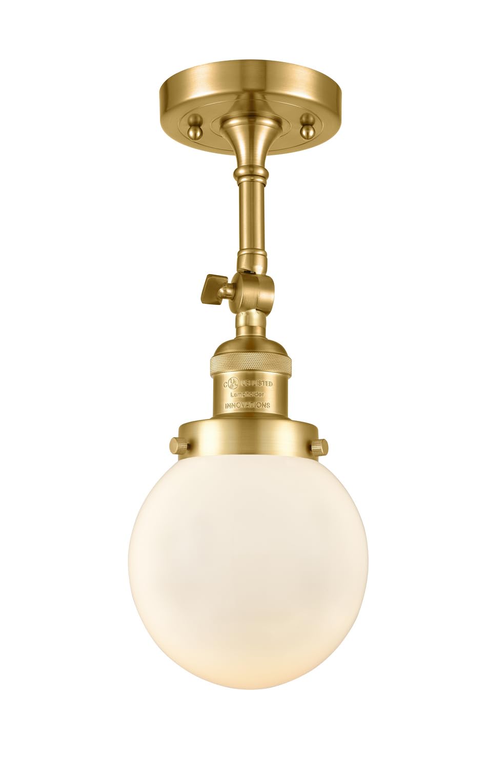 201F-SG-G201-6-LED Bare Bulb 1 Light Cord Set in Satin Gold Finish - Vintage Edison Style Lighting for Home Decor, Cafe, Restaurant & Wedding Events