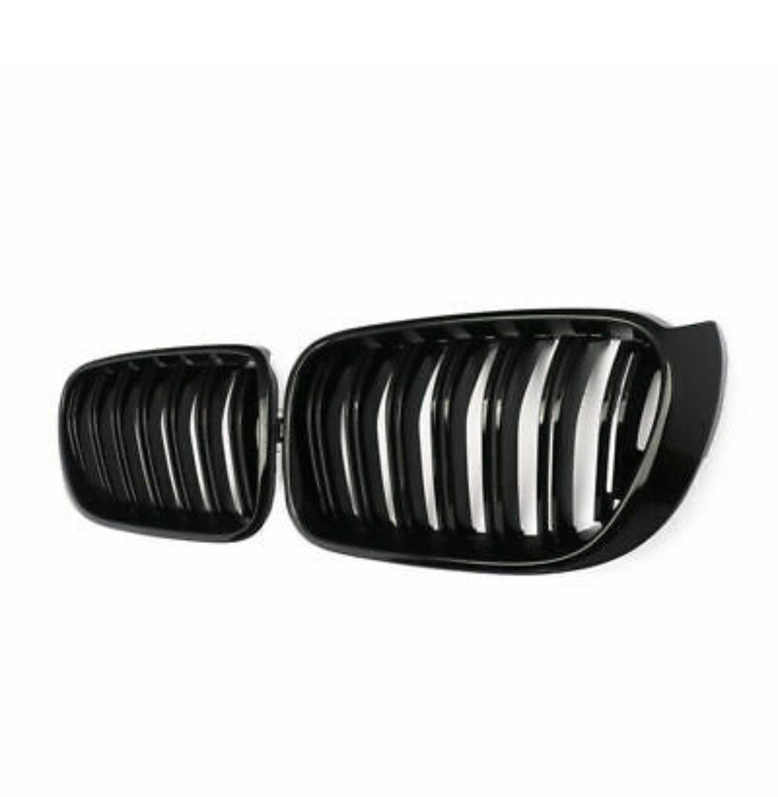 2014-2017 BMW X3 X4 Gloss Black Double Slat Kidney Grille Pair - Upgrade Your Car's Front Grille for Enhanced Style & Performance