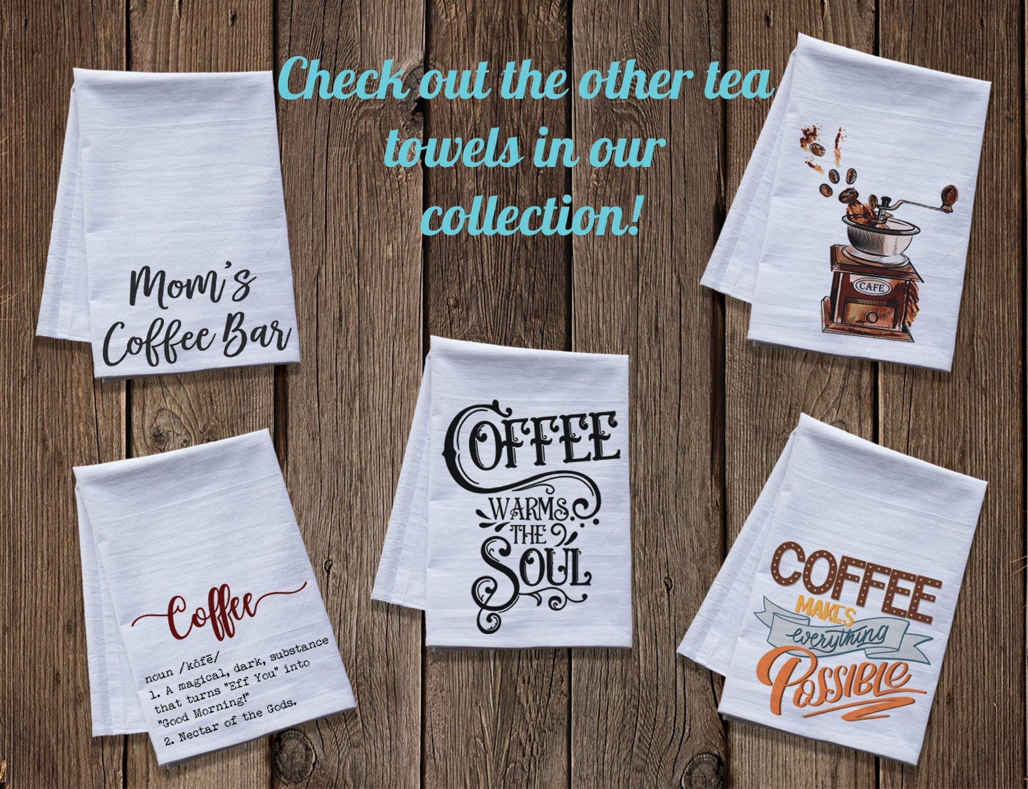 Coffee Warms the Soul - Extra Large Premium Kitchen Towel - Coffee Themed Dish Towel & Tea Towel - Made in USA - Perfect for Coffee Lovers & Kitchen Decor