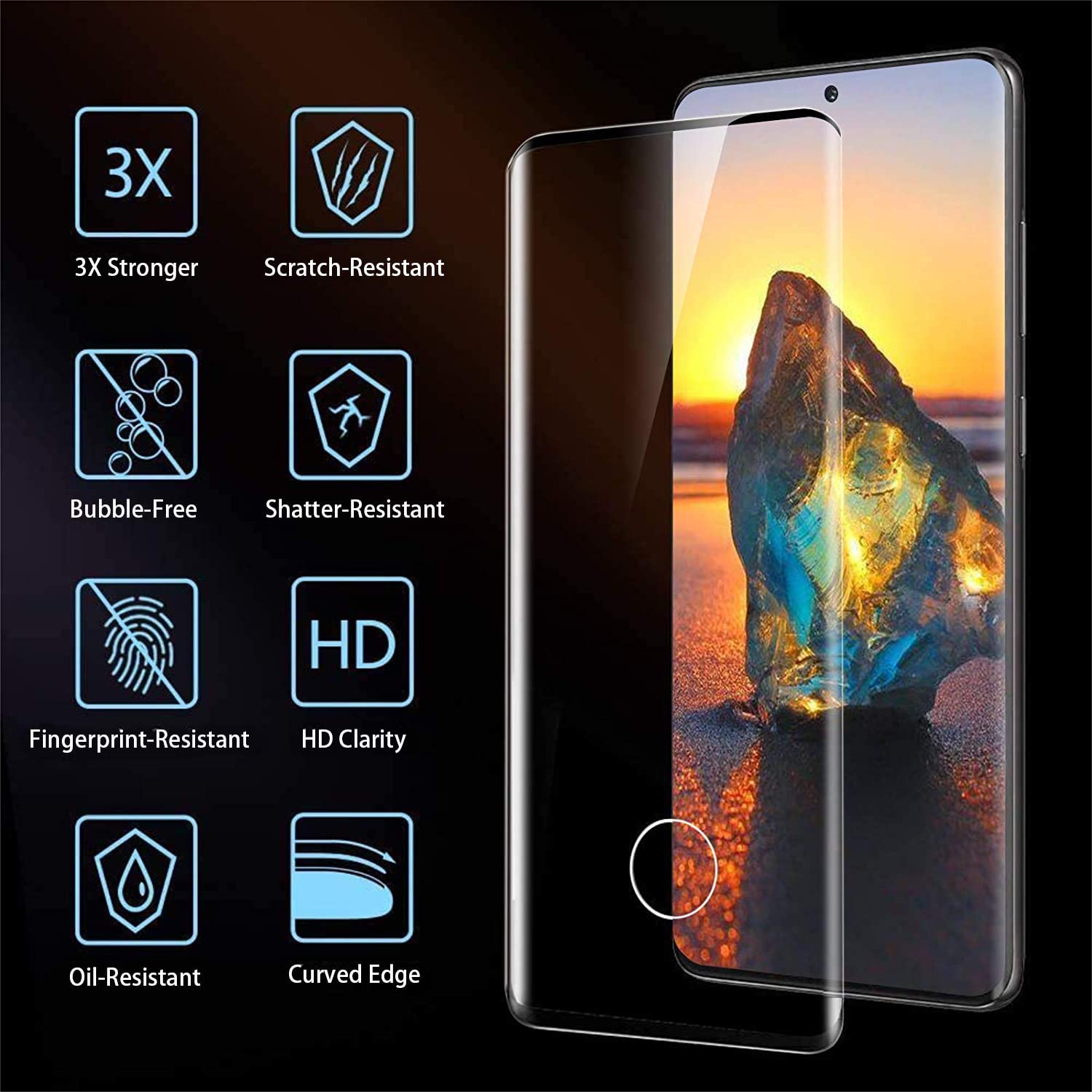 Galaxy S10 Plus Screen Protector - Tempered Glass Shield with HD Clarity & Anti-Scratch | Perfect for Everyday Use, Gaming & Outdoor Activities