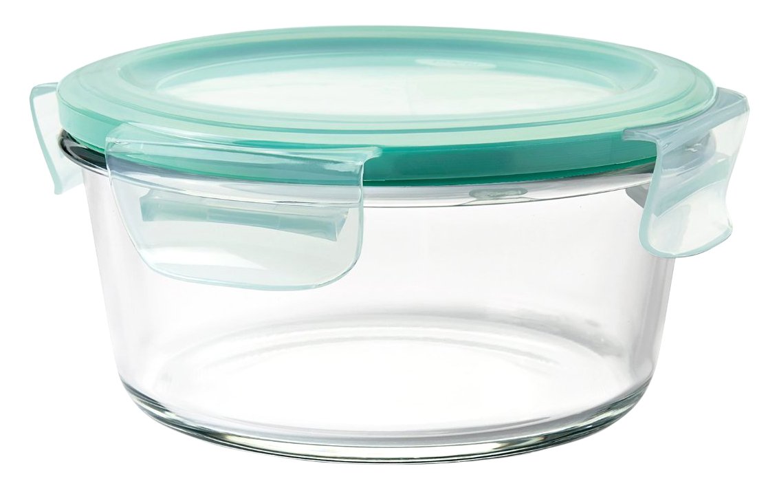 OXO Good Grips 4-Cup Leakproof Glass Food Storage Container with Smart Seal - Airtight Round Kitchen Container for Meal Prep, Leftovers & Pantry Organization