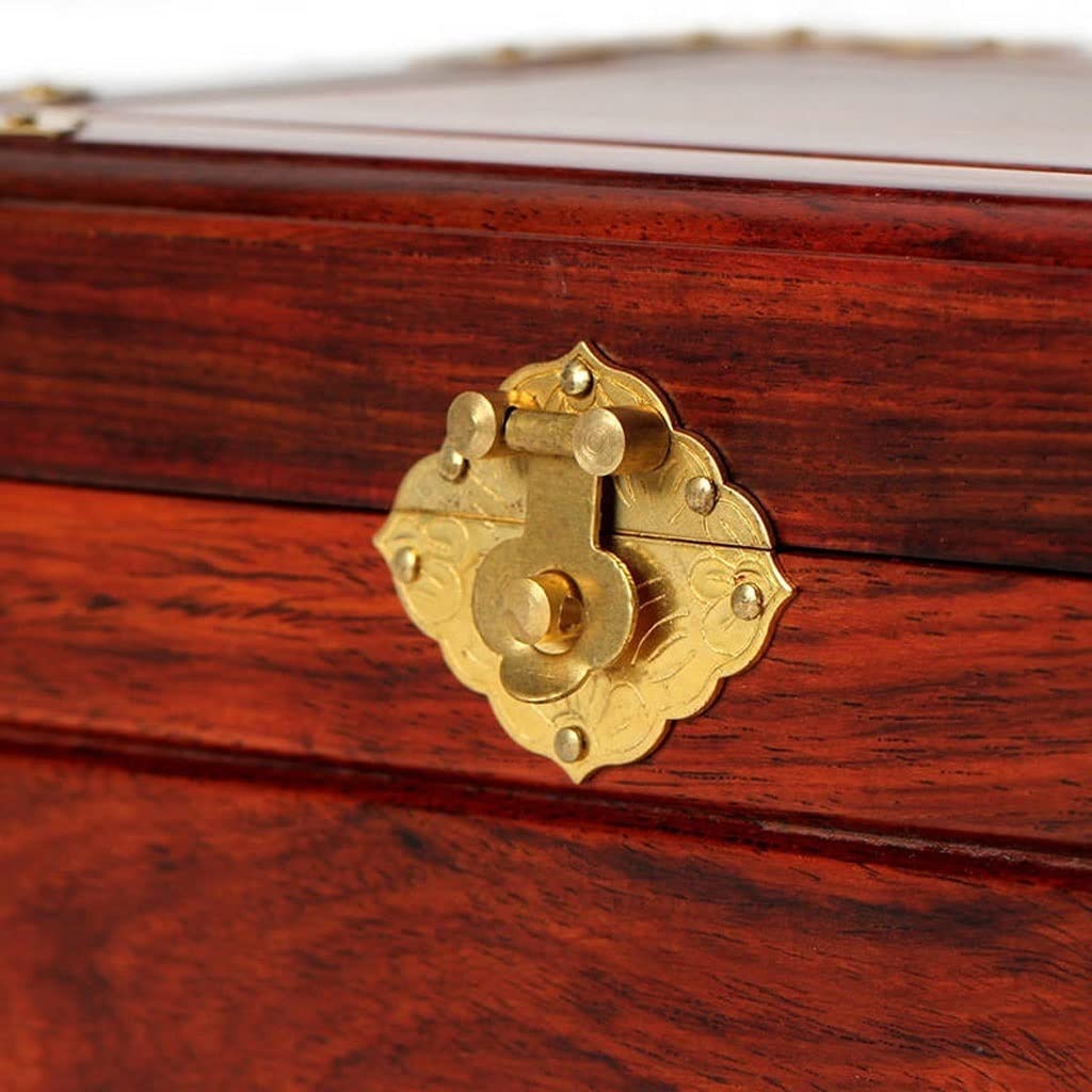 Wooden Jewelry Box Organizer with Metal Buckle - Portable Storage Case for Earrings, Necklaces, Bracelets & Rings - Perfect Gift for Women & Girls - Great for Travel, Home Decor & Jewelry Organization