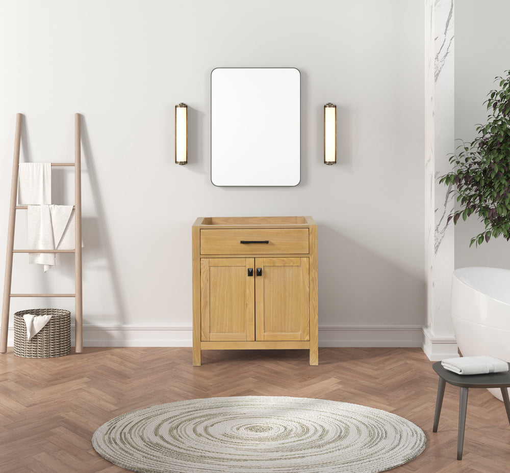 29.5 Inch Single Bathroom Vanity in Desert Oak - Modern London Style Bathroom Vanity with Sink for Small Spaces, Perfect for Apartments & Powder Rooms