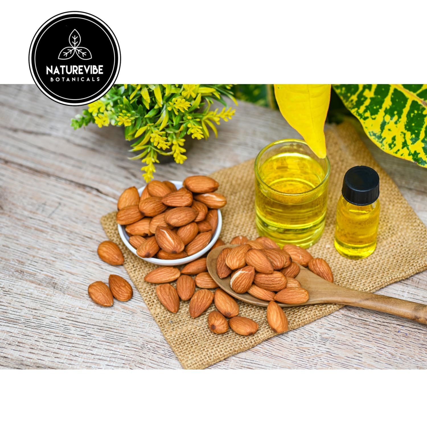 Naturevibe Botanicals Organic Coffee Bean Oil & Sweet Almond Oil Combo - 32oz Each | Cold Pressed, Unrefined Carrier Oils for Hair Growth, Skin Care & Massage Therapy