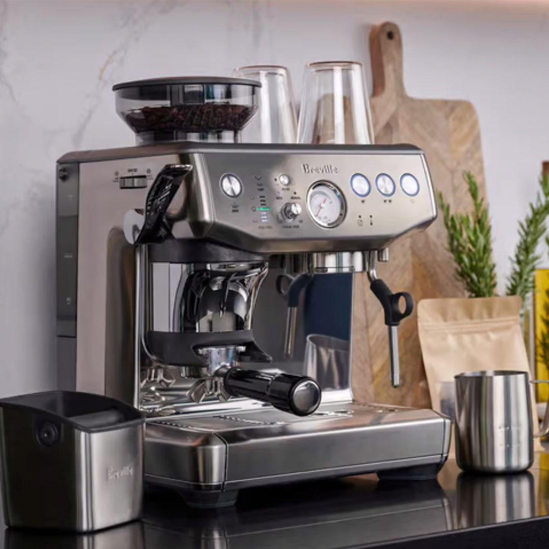 Breville Barista Express Impress BES876 Automatic Espresso Machine with Built-in Grinder - Perfect for Home Baristas & Coffee Lovers - Ideal for Kitchen, Office & Gifting