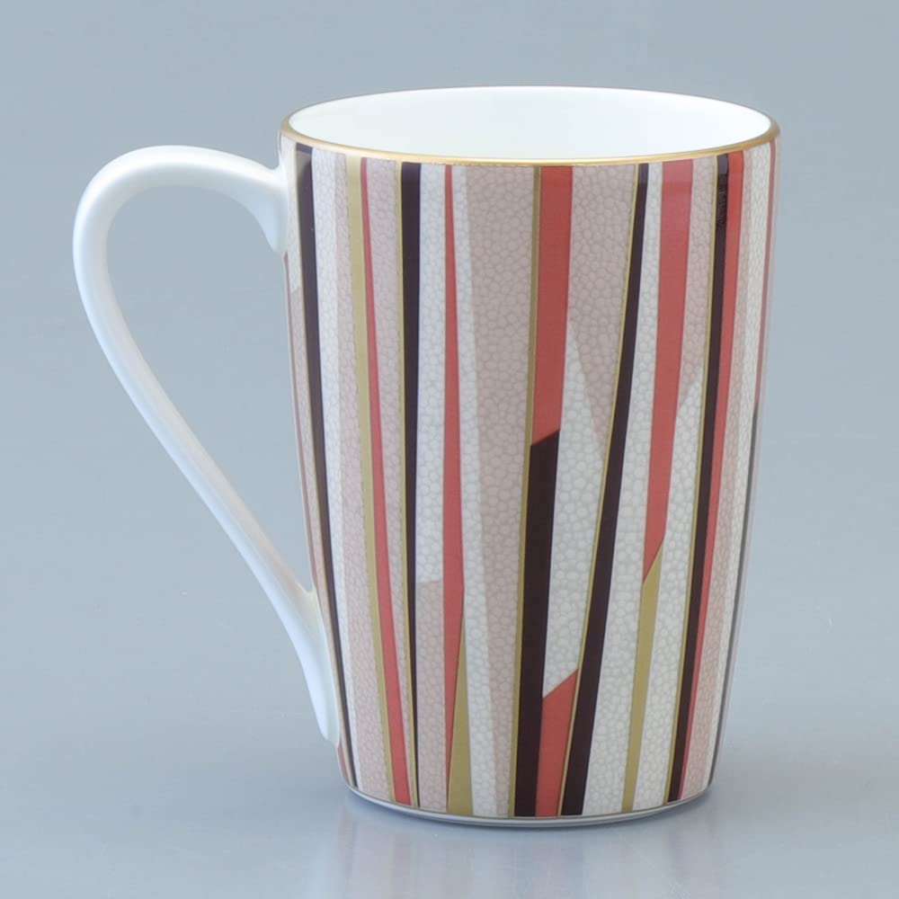 Narumi 52148-2731 Modern Green Tea Mug with Orange Simple Pattern - 12.8 oz (380ml) Large Ceramic Cup - Perfect for Home, Office & Gift Giving - Includes Elegant Gift Box