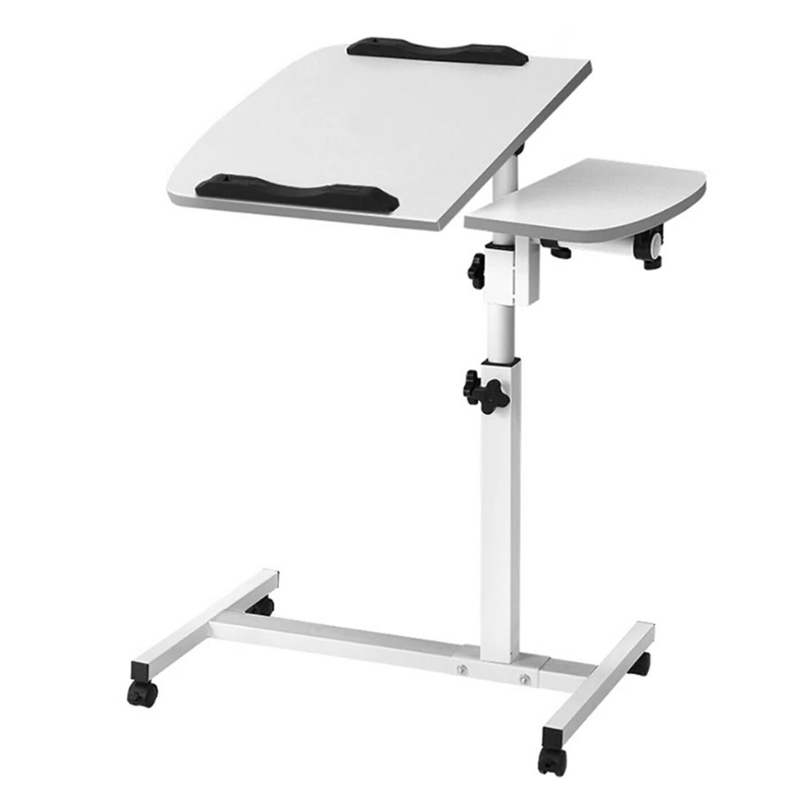 LINCYS Adjustable Overbed Table - Sofa Side Table, Floor Standing Desk, Bedside Table for Meals, Laptop, Medical Care & Home Use - Perfect for Hospital, Nursing Home, Dining & Office Workspaces