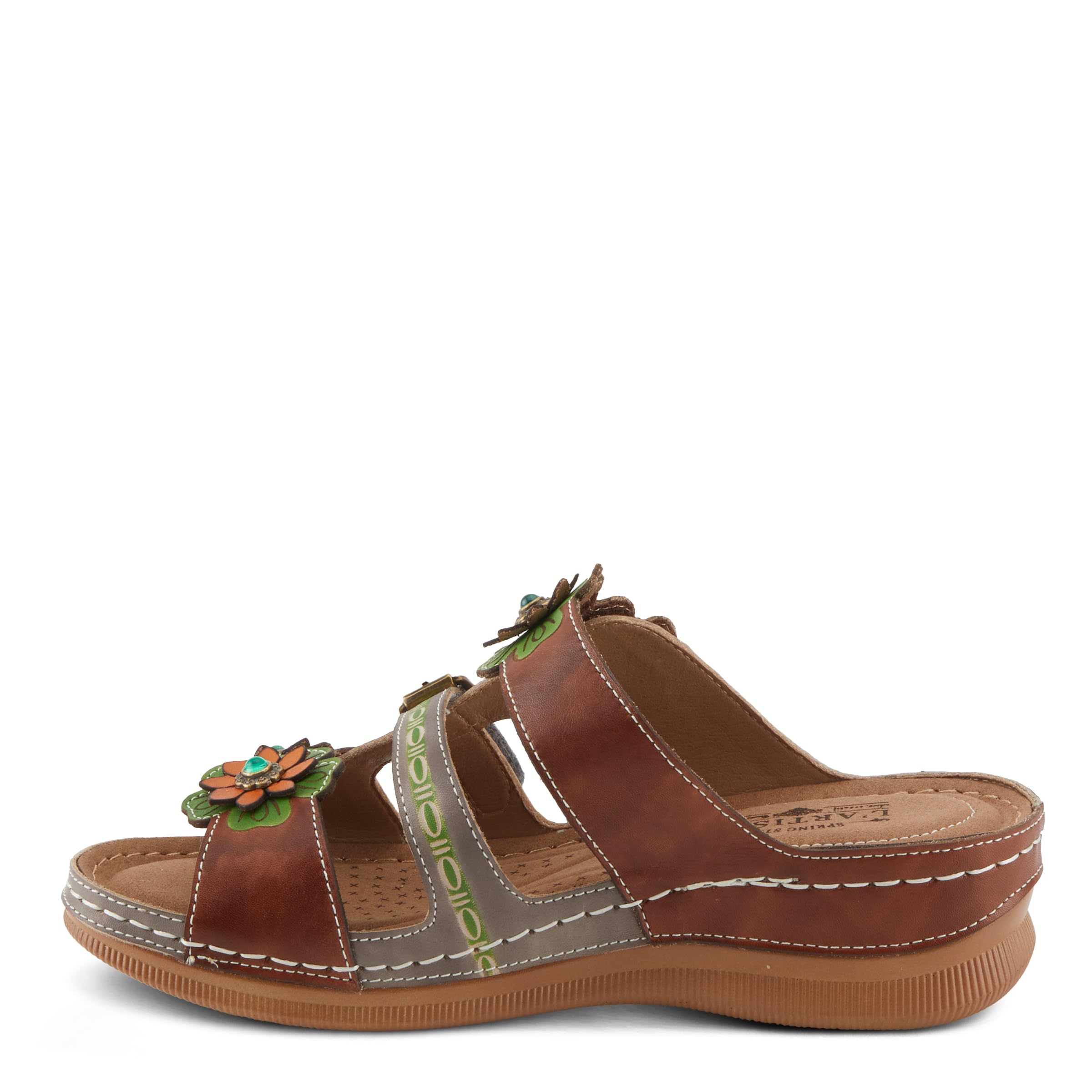 Spring Step L'Artiste Women's BRASH Hand-Painted Leather Sandals - Fashionable & Comfortable Summer Sandals for Beach, Vacation and Casual Outings