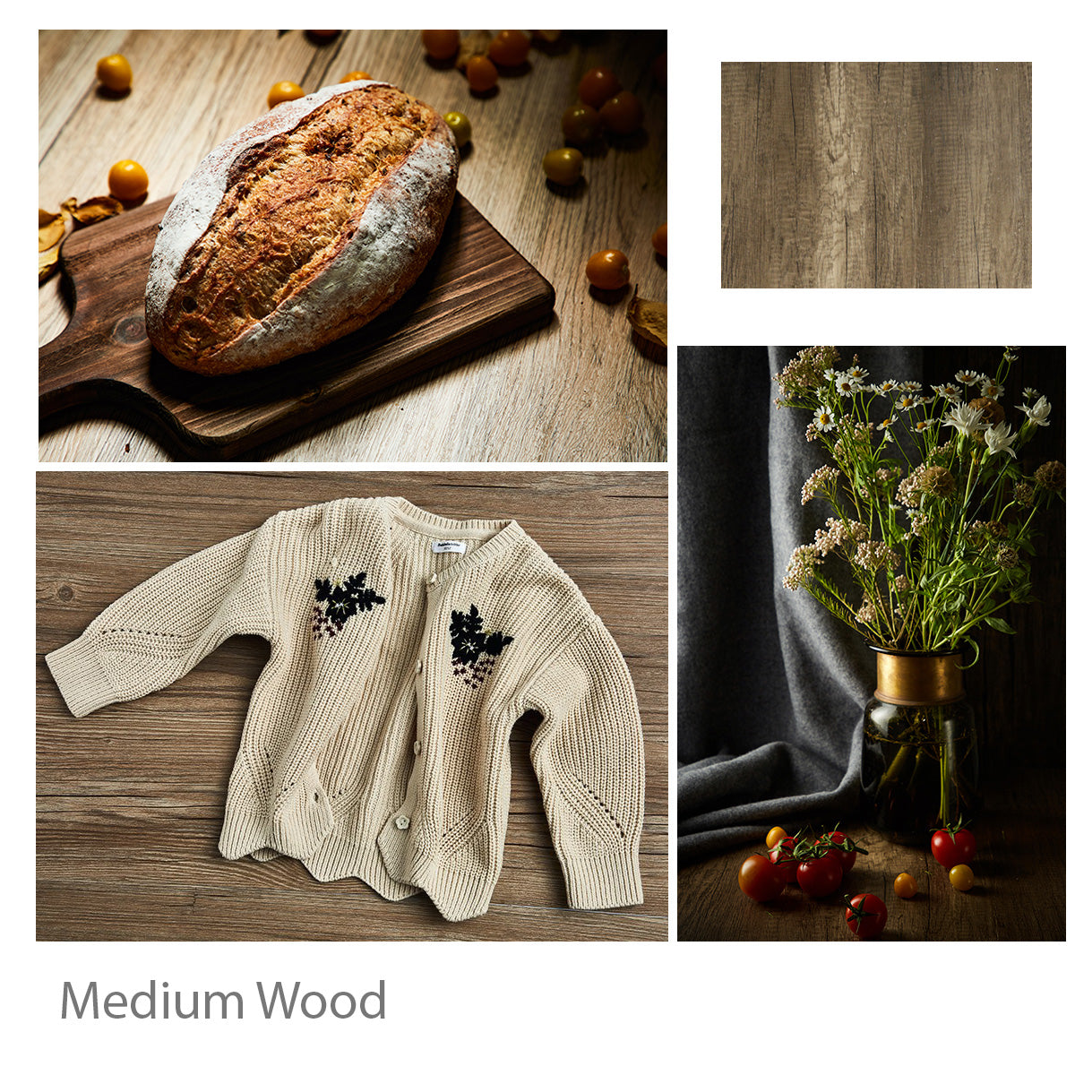 60x60cm Dark/Light Brown Wooden Effect PVC Boards - Waterproof & Durable Twin Pack for Wall Cladding, DIY Projects & Home Decoration