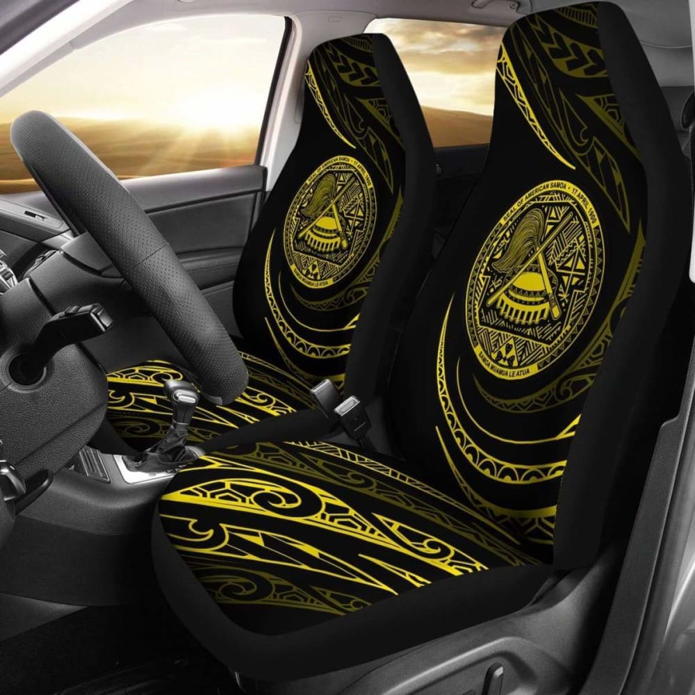 Premium Yellow Frida Style Car Seat Covers - Universal Fit for Cars, SUVs & Trucks - American Samoa Inspired Design - Perfect for Road Trips, Daily Commutes & Interior Protection