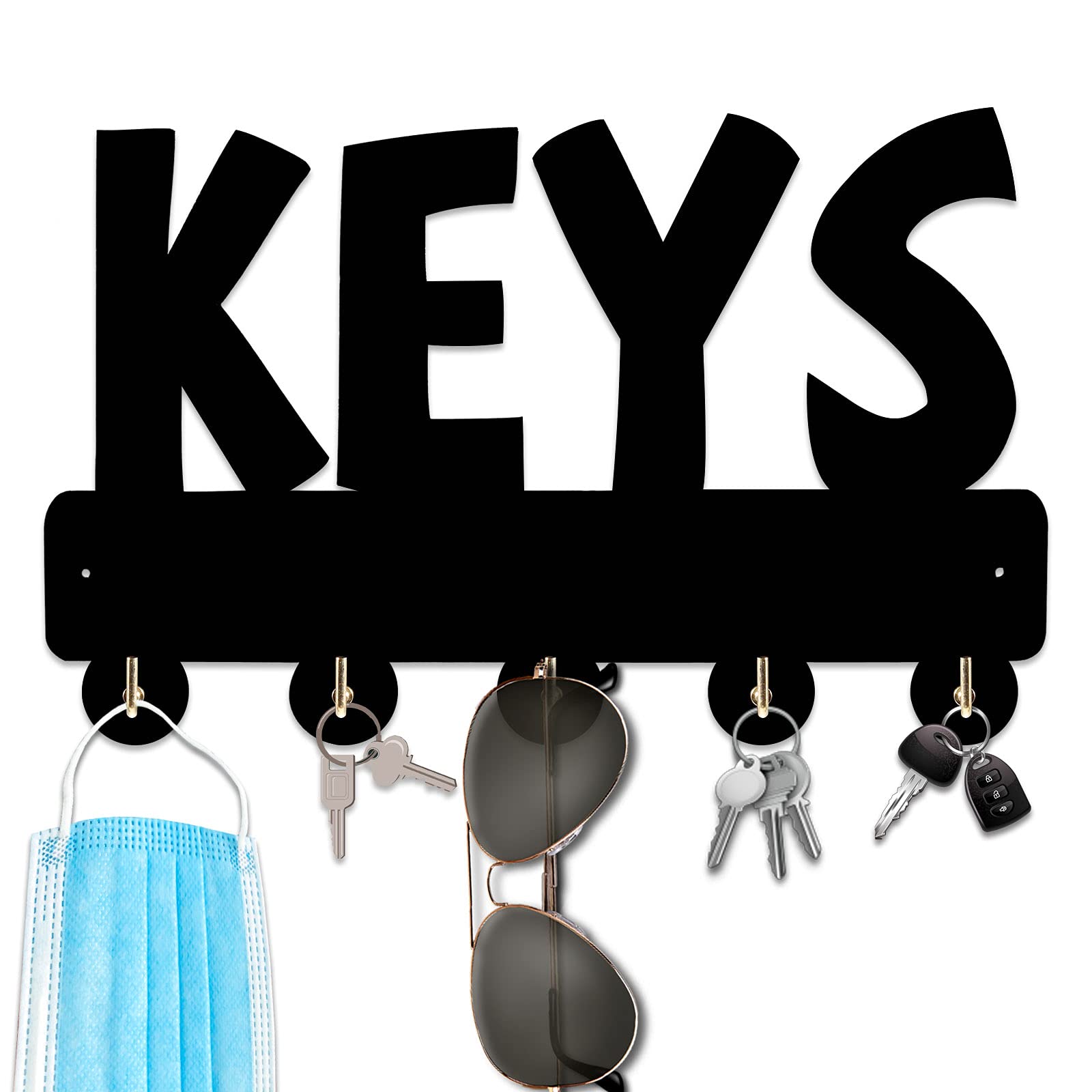 KingLive Wooden Key Hanger Organizer - 5 Pack Damage-Free Adhesive Wall Hooks for Keys, Coats & Towels | Decorative Entryway, Mudroom, Hallway, Kitchen & Office Storage Solution | Perfect for Home Organization & Space Saving