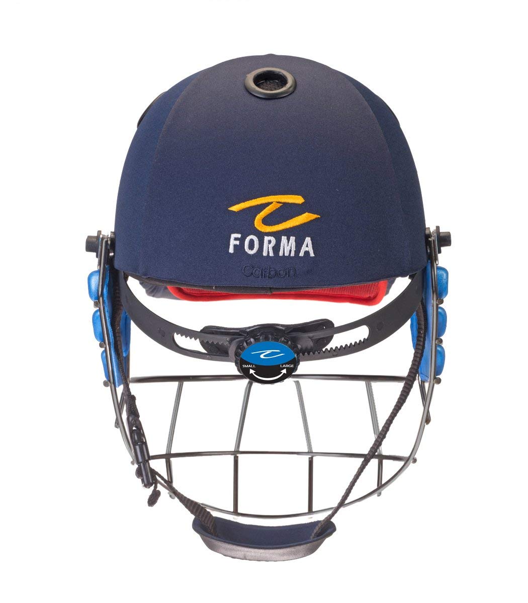 Forma Test Plus Adult Cricket Helmet with Stainless Steel Grill - Lightweight Protective Headgear for Cricket Players - Perfect for Practice & Matches