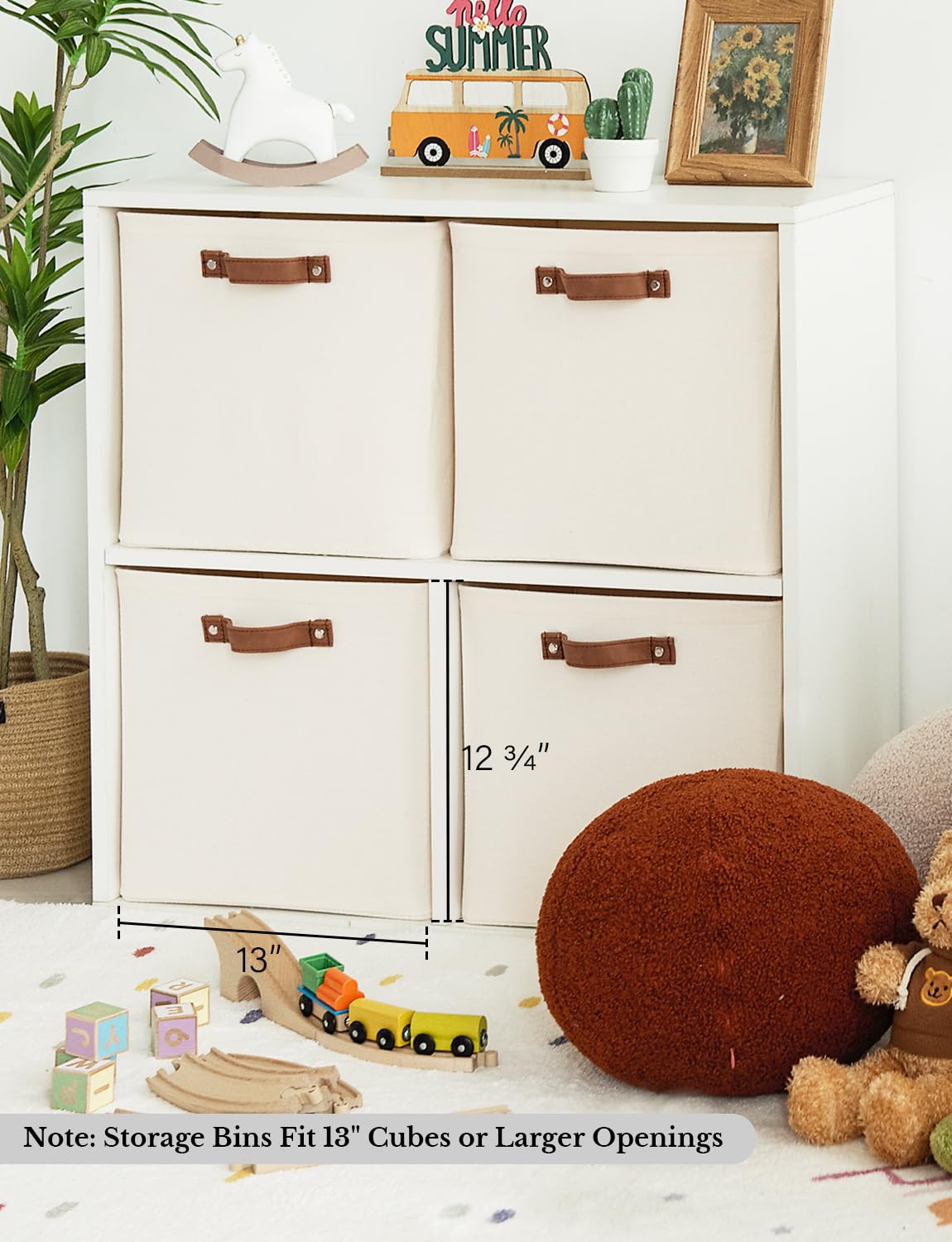 Collapsible Storage Cubes 13x13 Inch - Foldable Fabric Storage Bins with Lids & Handles for Closet Organization | Decorative Storage Boxes for Bedroom, Nursery, Office & Home Organization