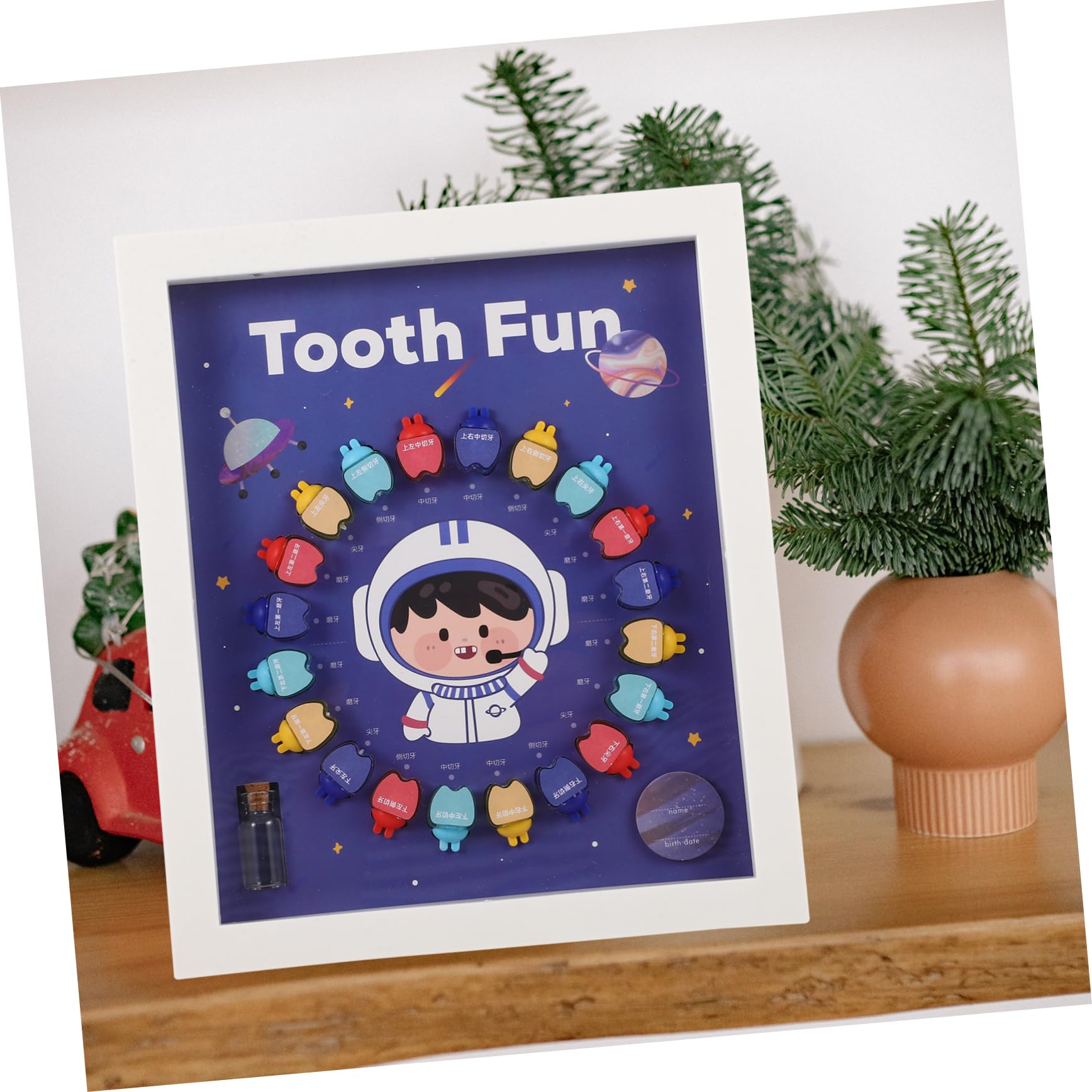VICASKY Kids Tooth Keepsake Box - First Tooth Organizer & Baby Teeth Storage Container for Memories (Plastic, White) - Perfect for Baby Showers, First Tooth Loss & Childhood Milestones