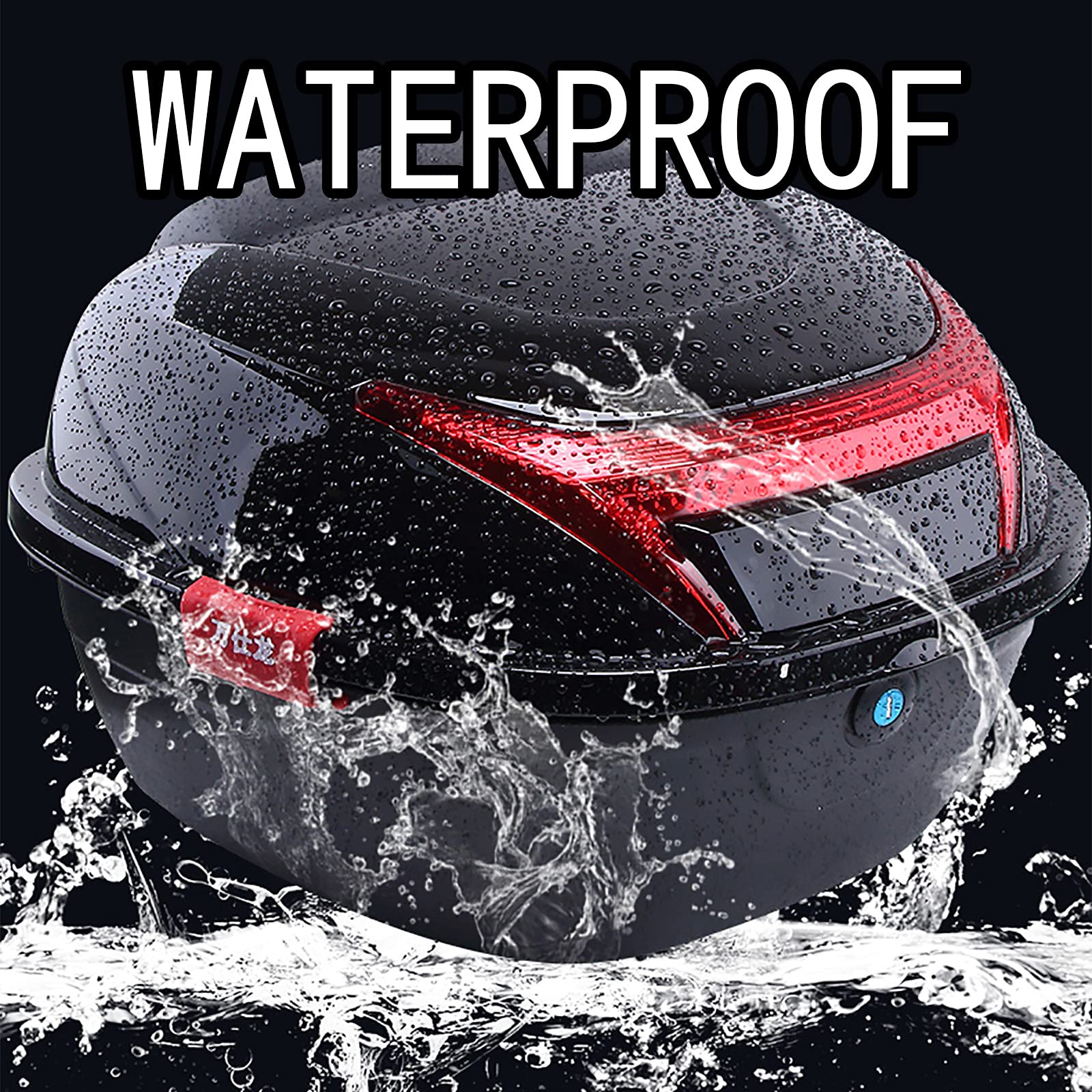 Universal 30L Motorcycle Top Box - Waterproof Rear Luggage Storage for Scooters & Bikes, Fits 2 Helmets with Mounting Hardware - Perfect for Commuting, Touring & Road Trips