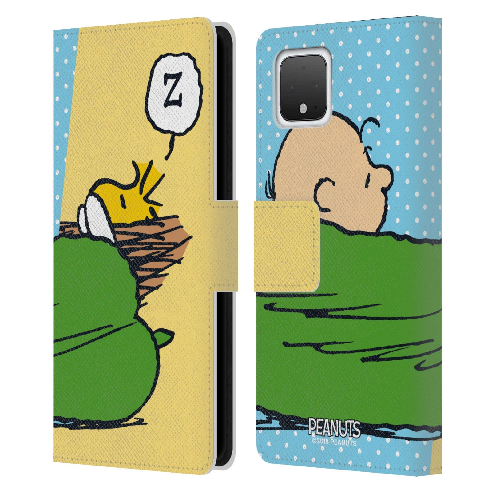 Head Case Designs Peanuts Charlie Brown & Woodstock Leather Book Wallet Case Cover for Google Pixel 4 - Perfect for Work, Travel, and Everyday Use
