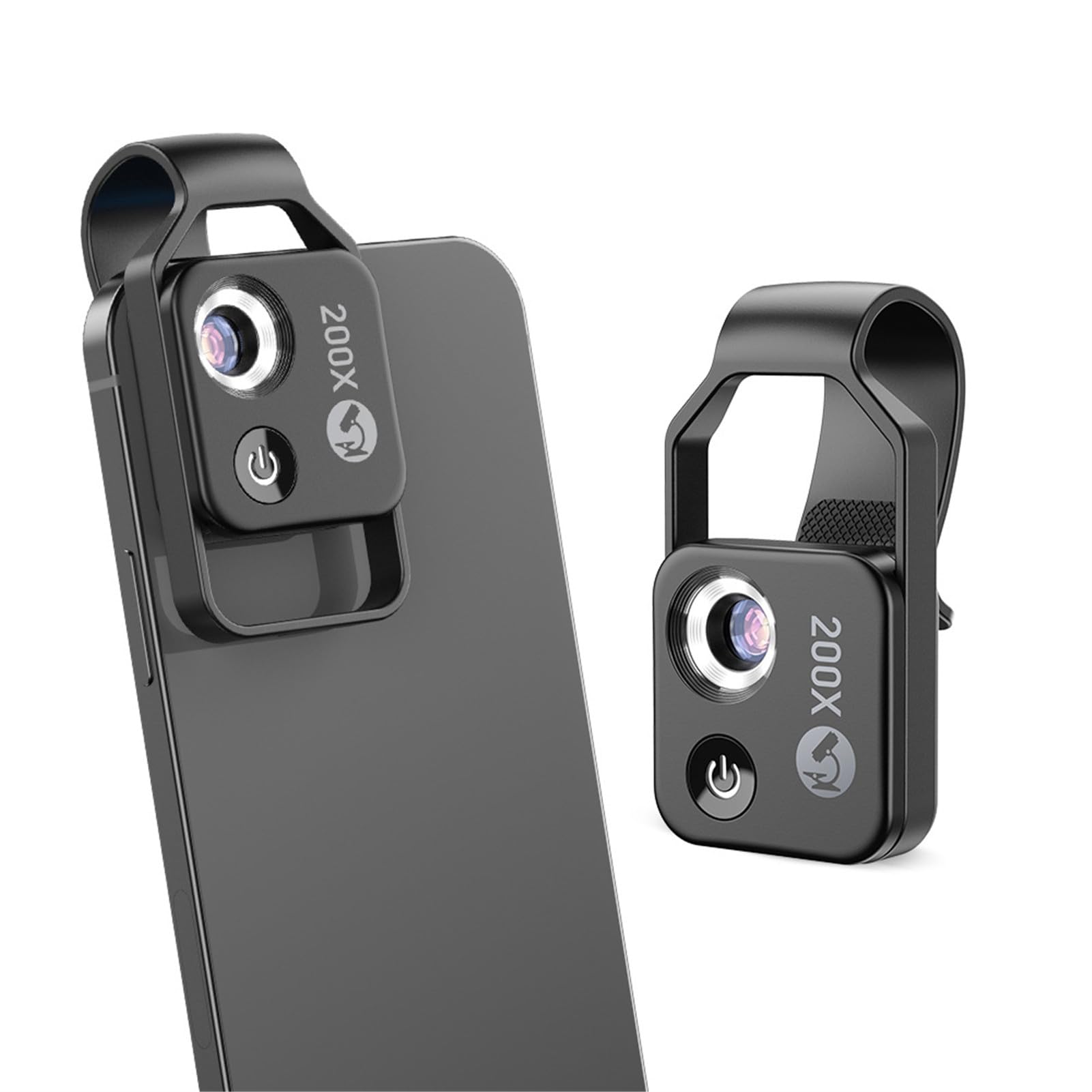 200X Universal Phone Microscope with CPL Lens & LED Light - Portable Pocket Microscope Camera with Phone Clip for Outdoor Exploration, Coin Collecting, Jewelry Inspection & Science Education