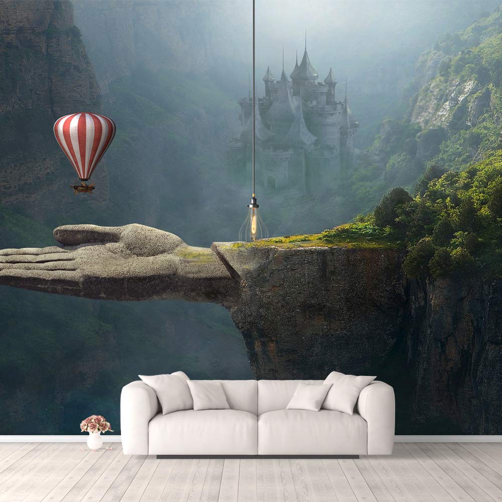 IDEA4WALL Fantasy Landscape Wall Murals - Removable Peel and Stick Wallpaper for Bedroom Decor (66x96 inches) - Perfect for Nursery, Living Room & Home Office Accent Walls