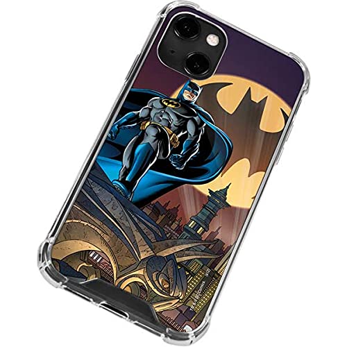 Official DC Comics Batman in The Sky Design Clear Phone Case for iPhone 13 - Slim Protective Cover with Scratch Resistance | Perfect for Daily Use, Travel & Comic Book Fans