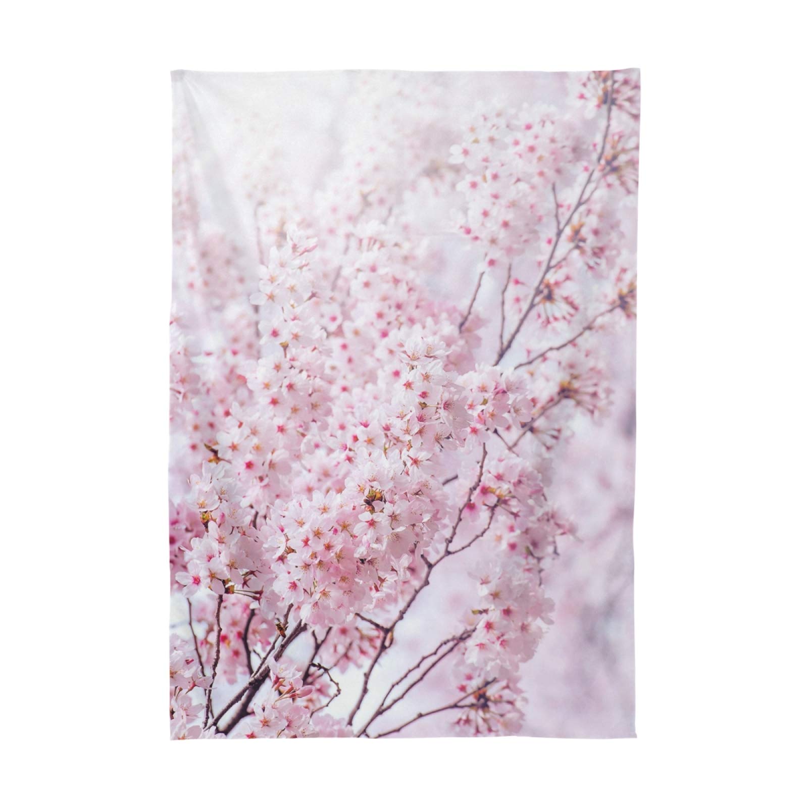 ALAZA Pink Cherry Blossom Sakura Tablecloth - 60 x 90 Inch Wrinkle-Resistant Rectangle Table Cover for Dining, Kitchen, Parties & Home Decor | Perfect for Spring Celebrations, Tea Parties & Japanese-Themed Events
