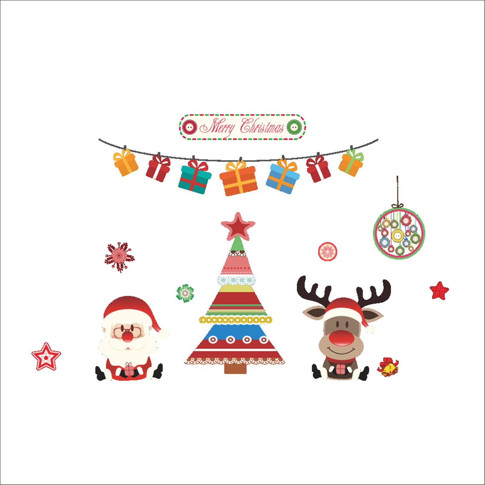 Godly Christmas Tree Stickers for Window & Wall Decor