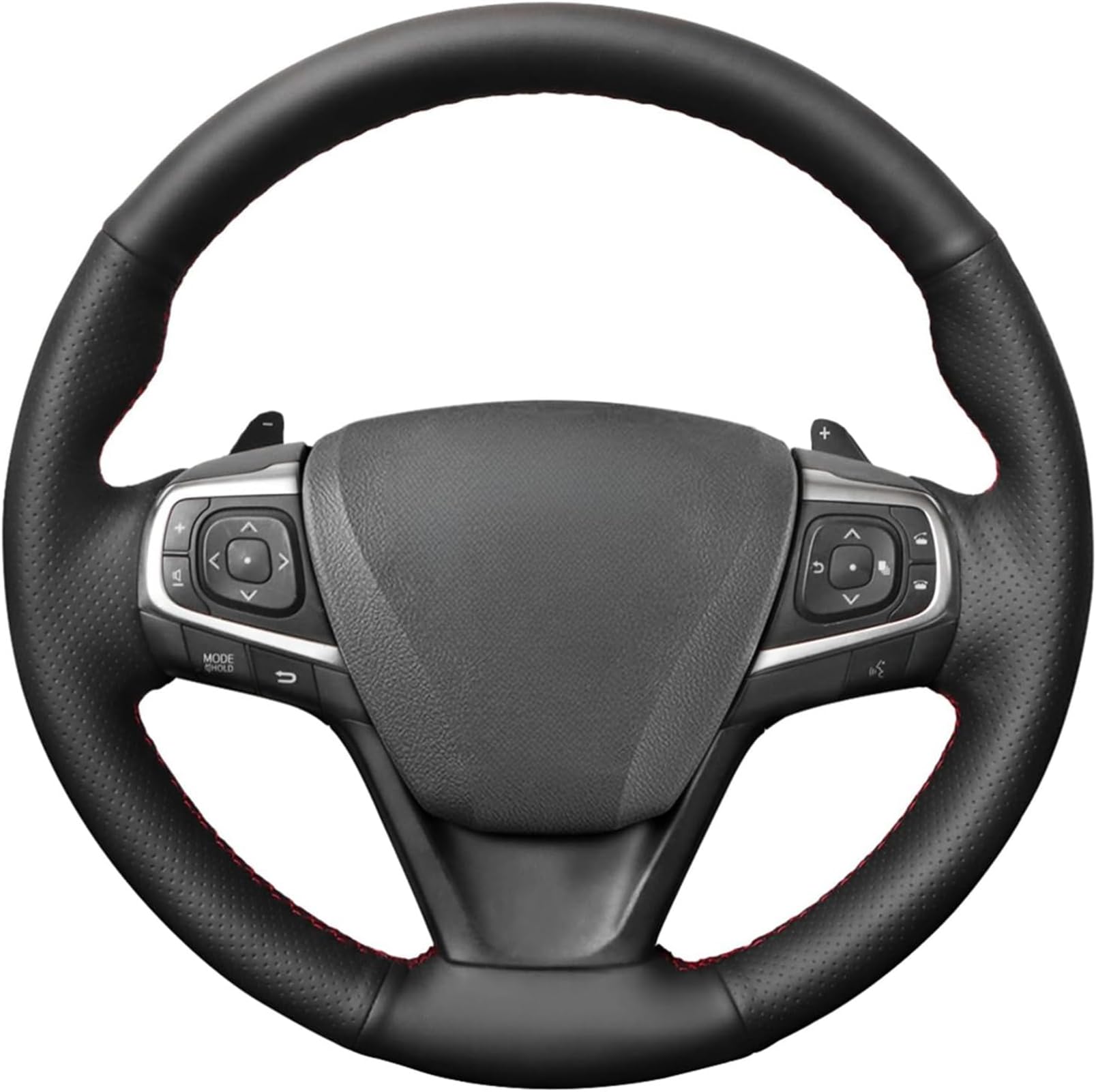 Premium Black Genuine Leather Steering Wheel Cover - Perfect Fit for Toyota Avalon (2013-2018) & Camry (2015-2017) | OEM Quality Custom Car Accessory | Enhances Grip & Comfort for Daily Driving & Road Trips