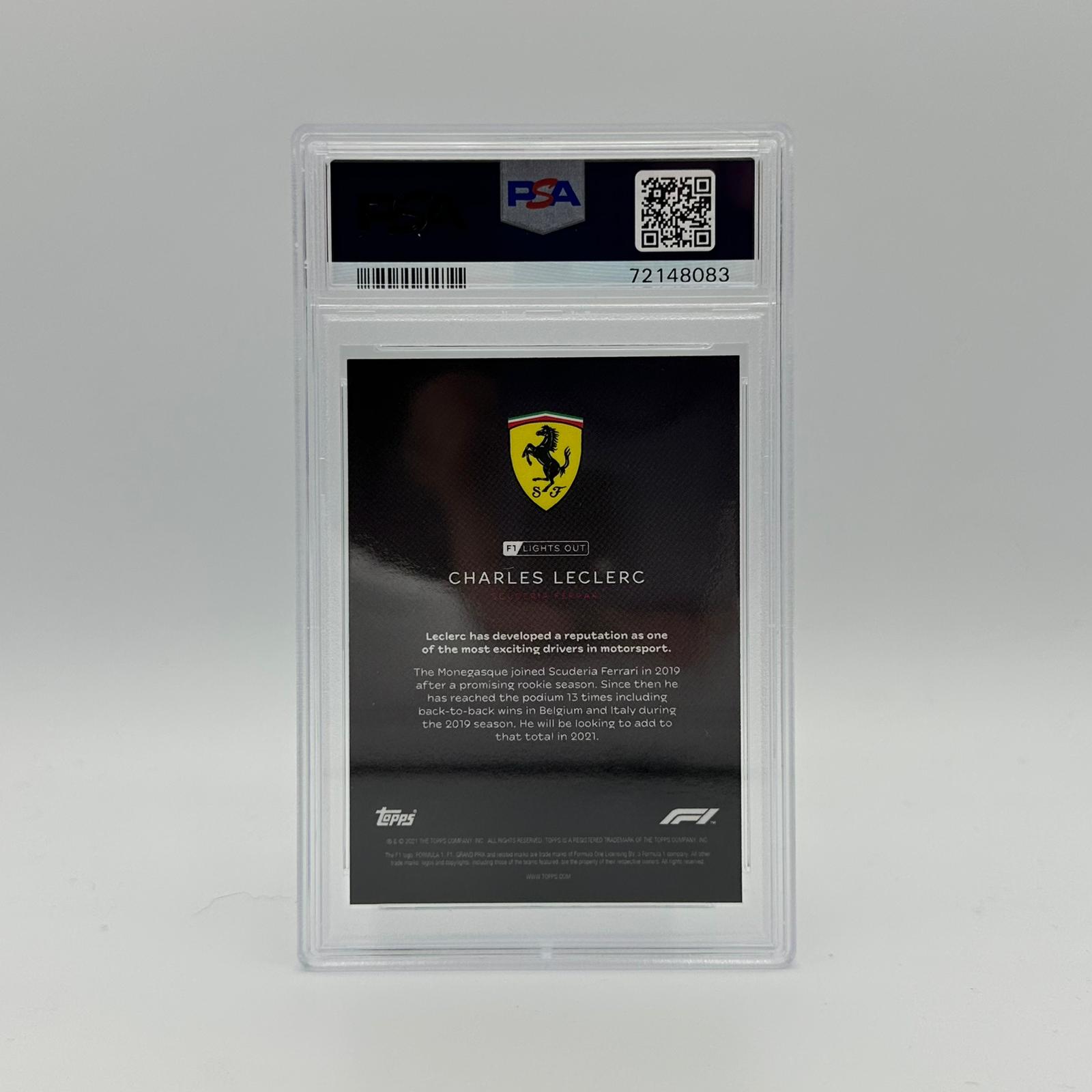 PSA 9 Graded 29/50 Charles Leclerc F1 Racing Driver Card - Aqua Parallel Parallel Foil - Perfect for Collectors & Motorsport Fans Display