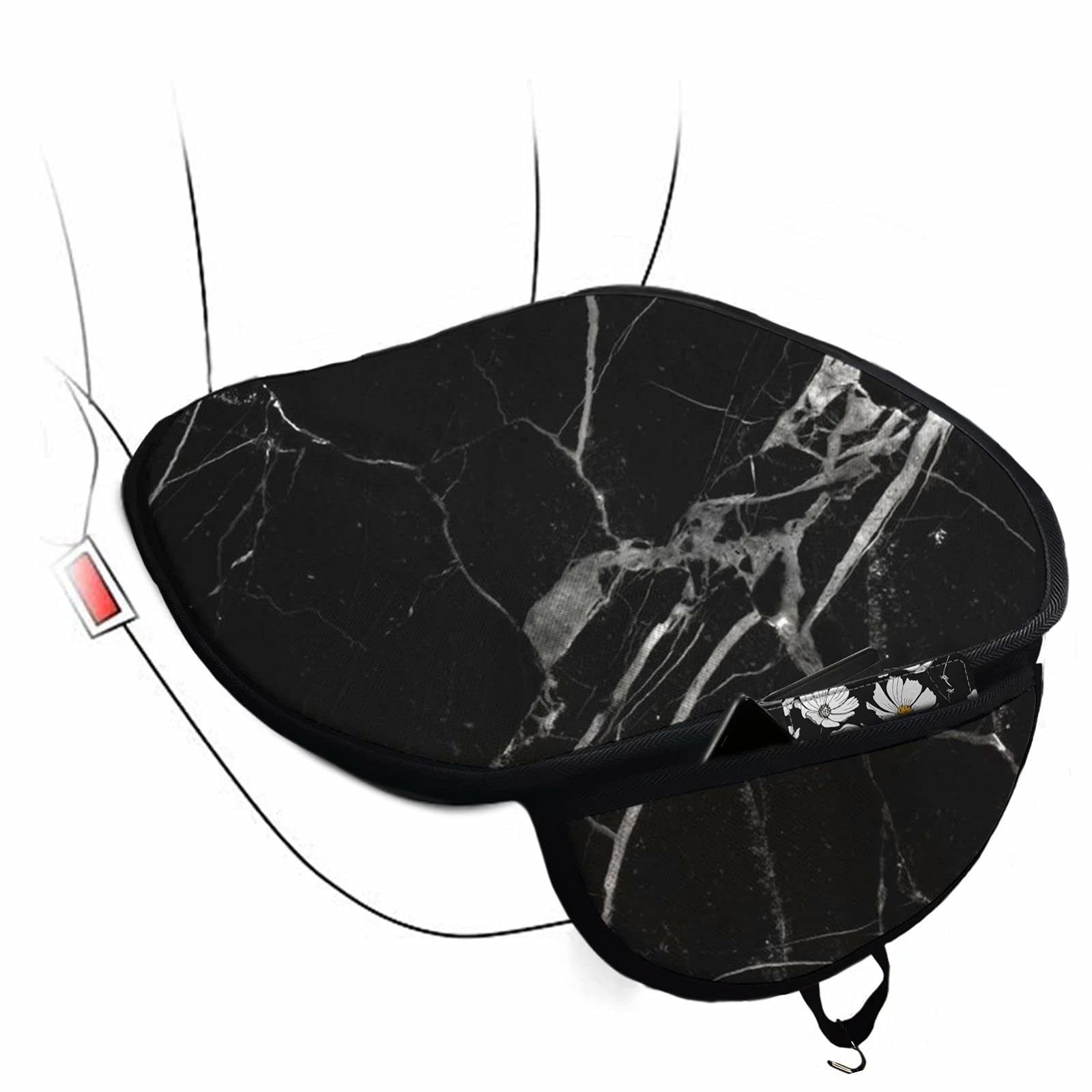 Marble Car Seat Cushion 2pcs - Non-Slip Comfort for Driving & Office
