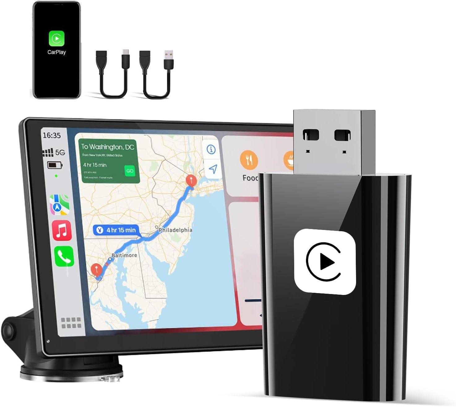 2025 Mini Stable Wireless CarPlay Adapter for Apple - Fastest Wireless CarPlay Dongle, Convert Wired to Wireless for iOS Cars | Perfect for Commuting, Road Trips & Hands-Free Driving