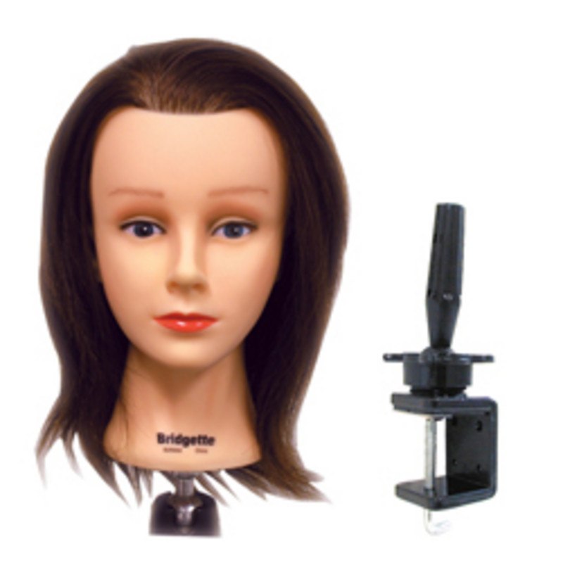 Celebrity Hair Manikins Bridgette Mannequin with Holder - 100% Human Hair for Styling, Cutting & Salon Training | Perfect for Cosmetology Students & Professional Hairstylists