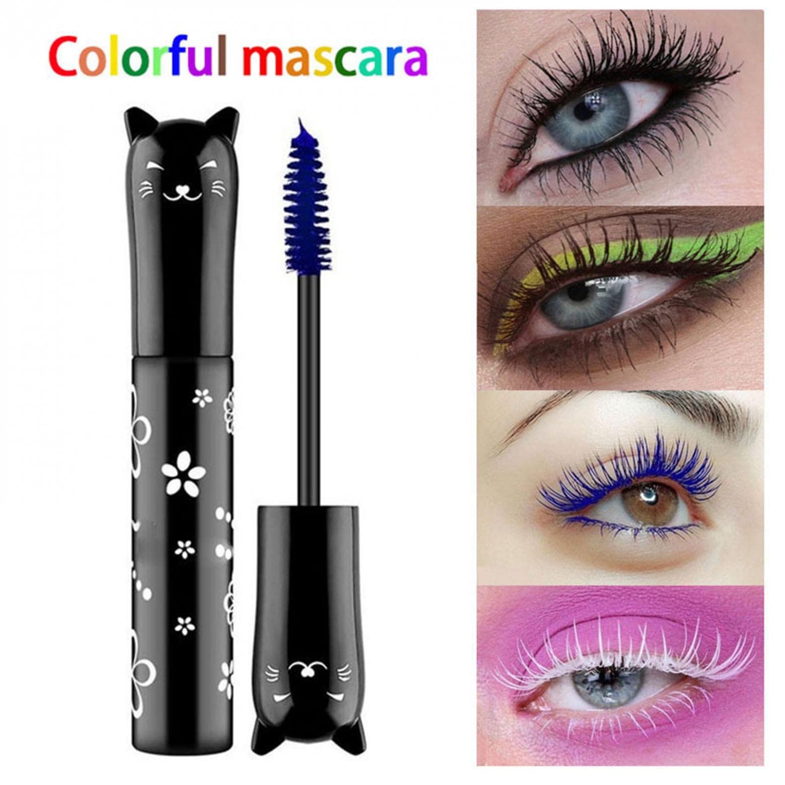 Silk Fiber Lash Mascara - Waterproof, Long Lasting & Smudge Proof for Thick, Curled Lashes | Quick-Drying Cat Eye Makeup for Daily Wear & Special Occasions
