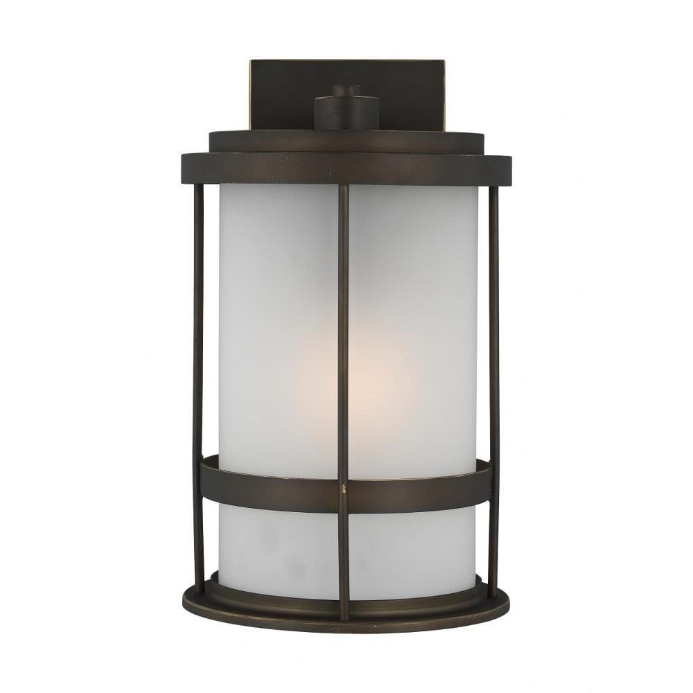 13.5 Inch Antique Bronze Outdoor Wall Lantern - 9.3W LED Light Fixture for Porch, Patio & Garden - Weatherproof Exterior Sconce with Incandescent Style Lighting (Model 73-Bel-4315029)