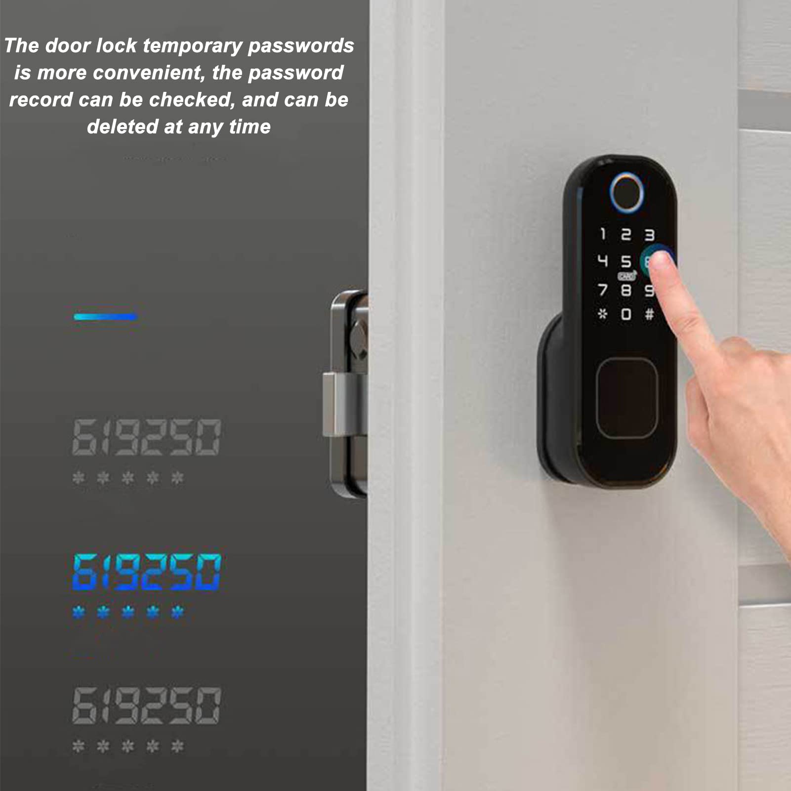 Smart Fingerprint Door Lock - 0.1s Fast Recognition, APP & Keyless Entry for Home & Office Security (Black) | Ideal for Modern Smart Homes & Vacation Rentals