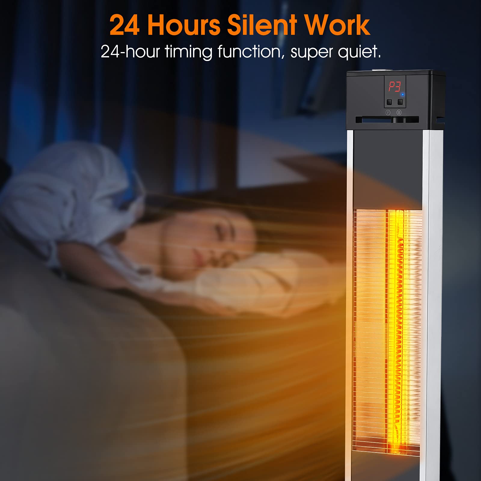 Air Choice 1500W Infrared Space Heater - Fast 3-Second Heating, 3 Adjustable Modes, Ultra Quiet Portable Electric Heater for Large Rooms, Garages, Patios & Indoor/Outdoor Use | Perfect for Home, Office & Workspace