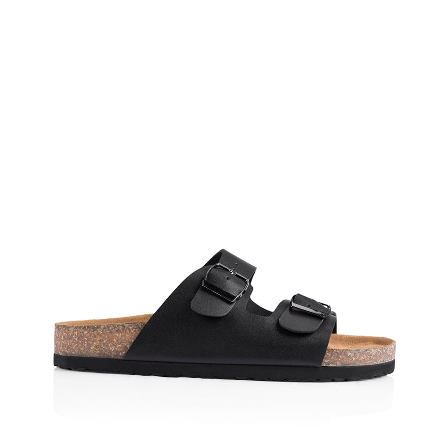 Xylo Comfortable Footbed Slides - Black Smooth Orthopedic Sandals for Men & Women | Perfect for Home, Pool, Beach & Relaxation