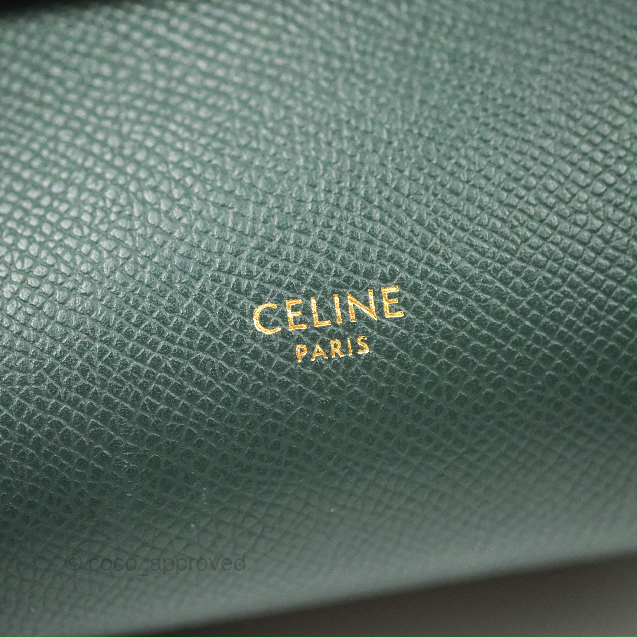 Celine Pico Belt Bag in Amazone Green Grained Calfskin with Gold Hardware - Perfect for Everyday Use, Travel & Fashion Accessories