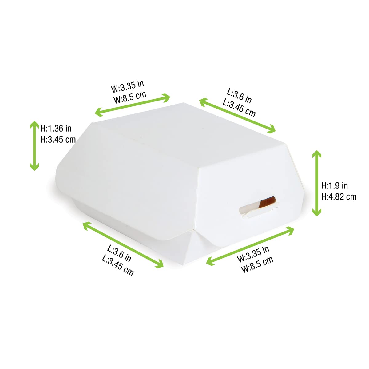 PacknWood 500-Pack White Disposable Mini-Slider Food Boxes with Lids - 3.5
