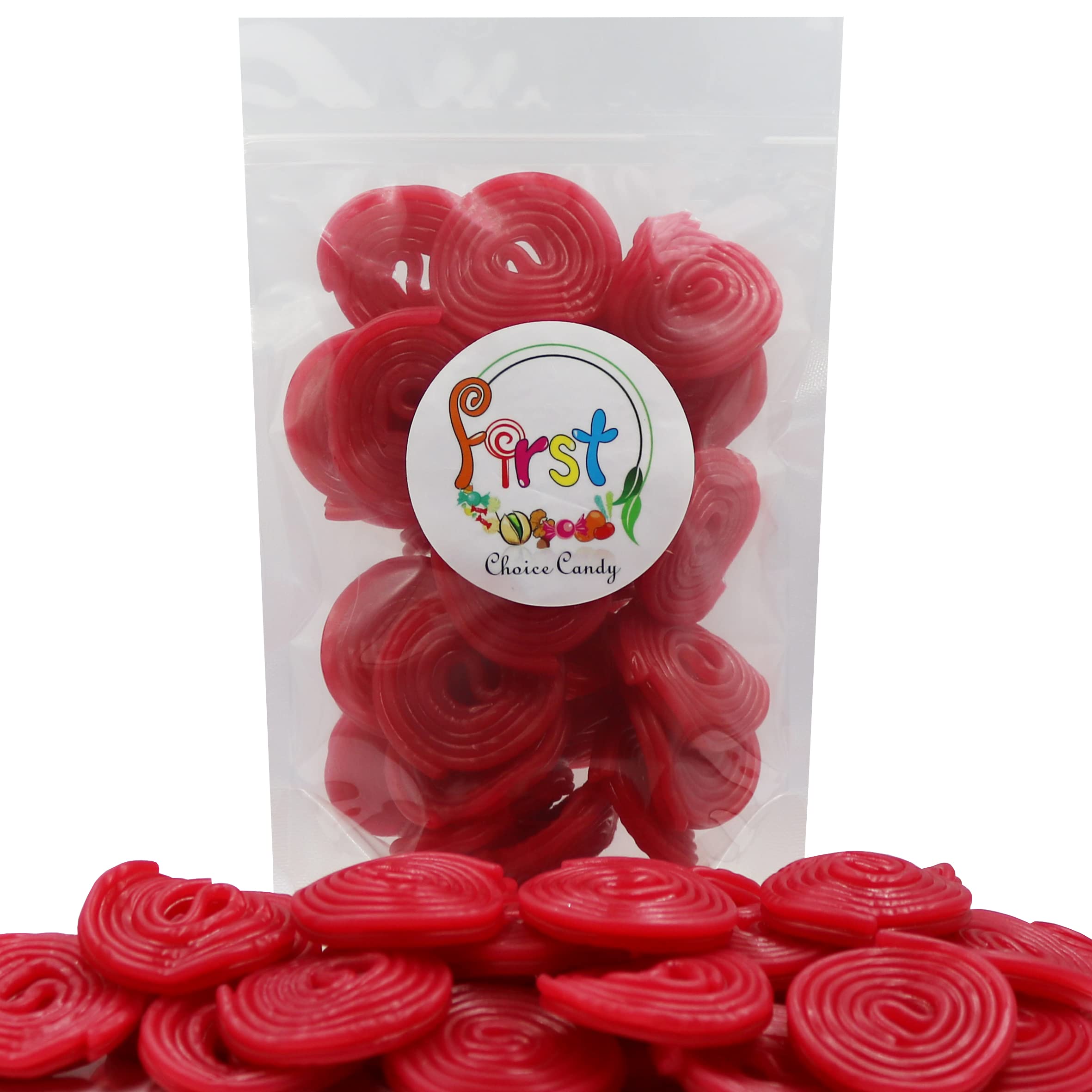 FirstChoiceCandy Licorice Wheels Gummy Candy - Red Strawberry Flavor - 2 Pound Bulk Bag - Perfect for Parties, Movie Nights & Office Snacks
