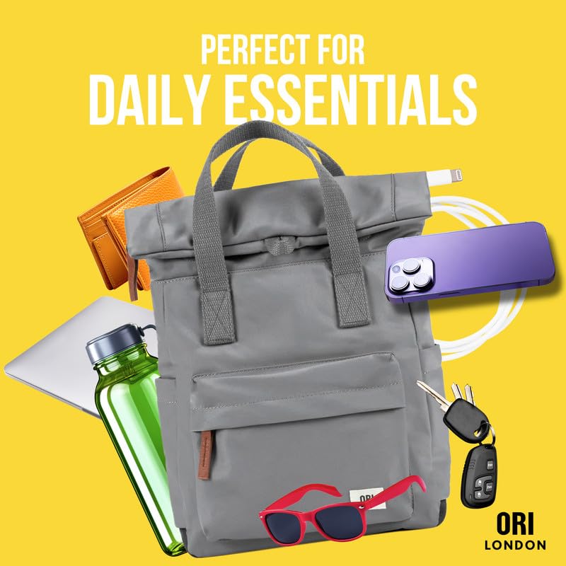 ORI LONDON Travel Backpack - Waterproof Nylon Rolltop Laptop Backpack for Men & Women, 15.6 Inch Laptop Compartment & Organizer - The Canfield, Plum - Perfect for Commuting, Business Travel & College Campus Use